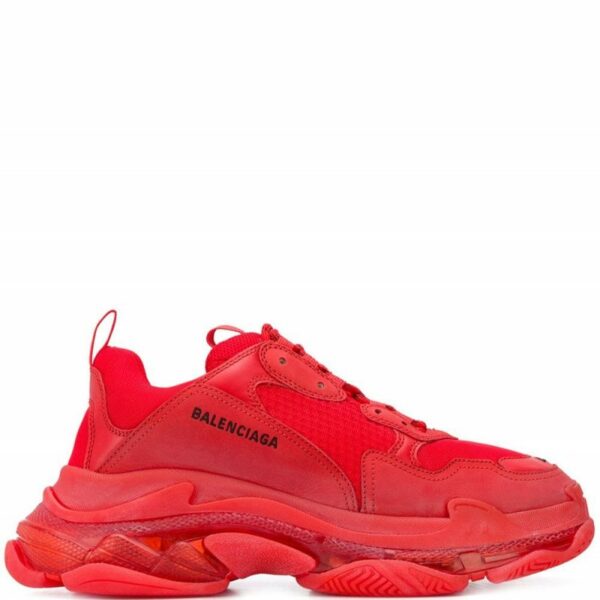 Balenciaga Triple S clear sole red