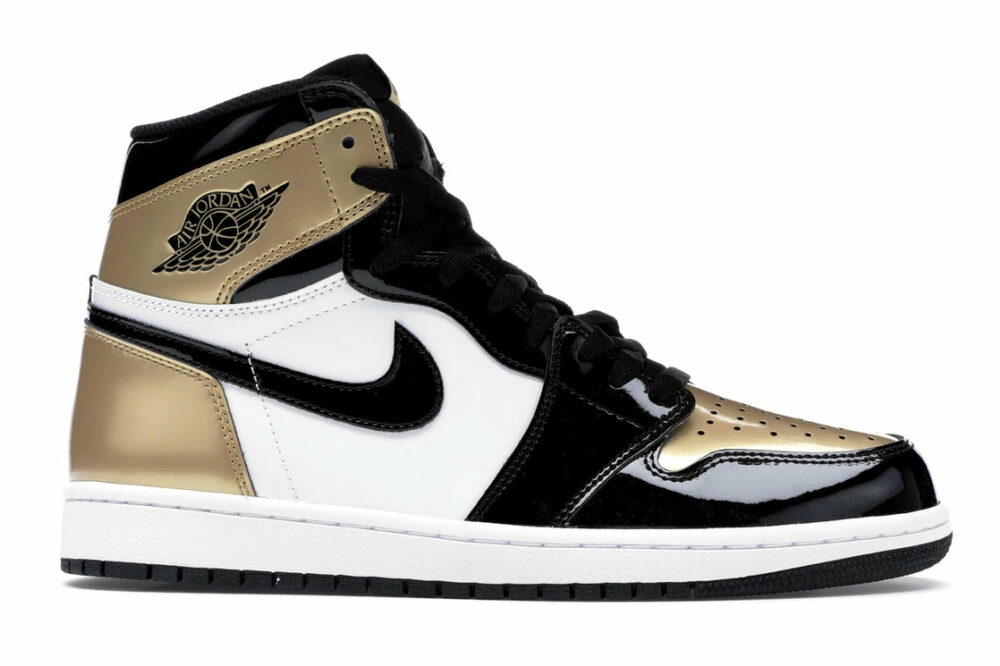 Nike Jordan 1 High Patent Gold toe *