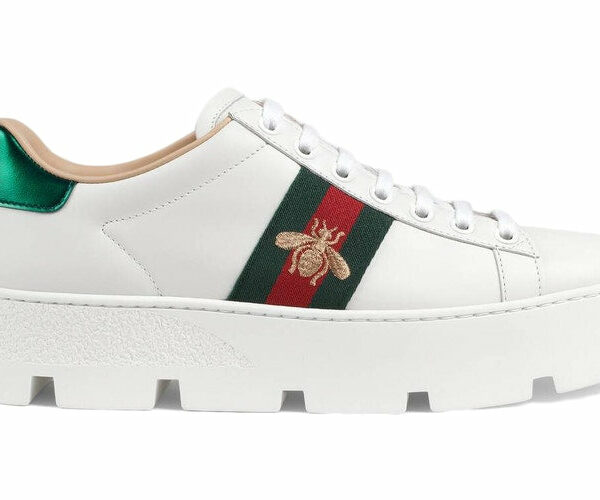 Gucci Ace Platform White Pers.