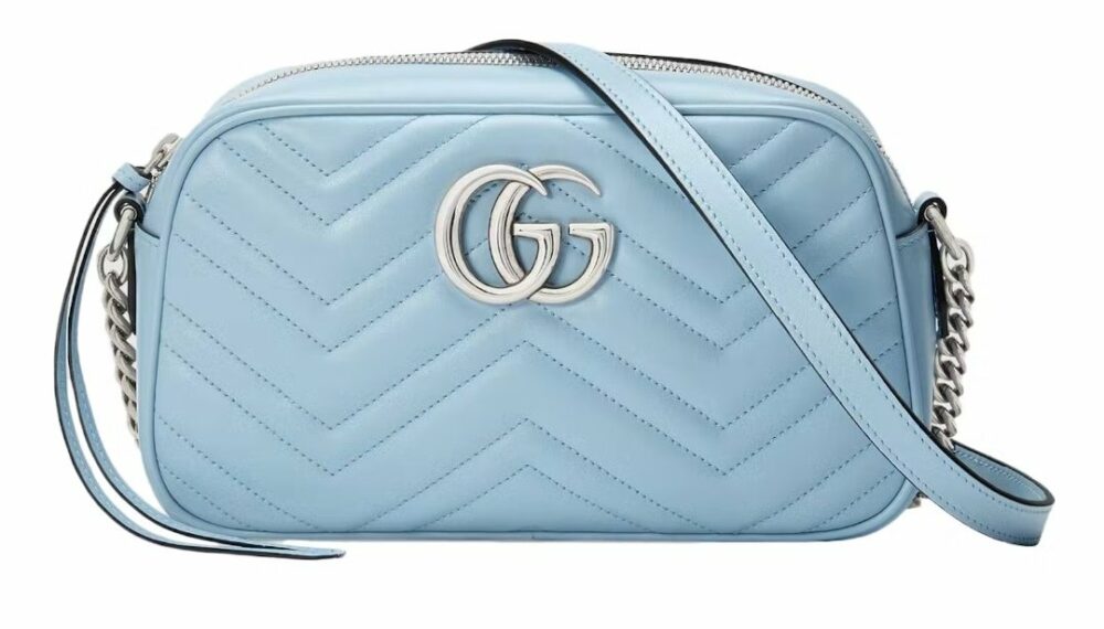 Gucci Marmont Zip Around Shoulder Bag  Azzurra  **