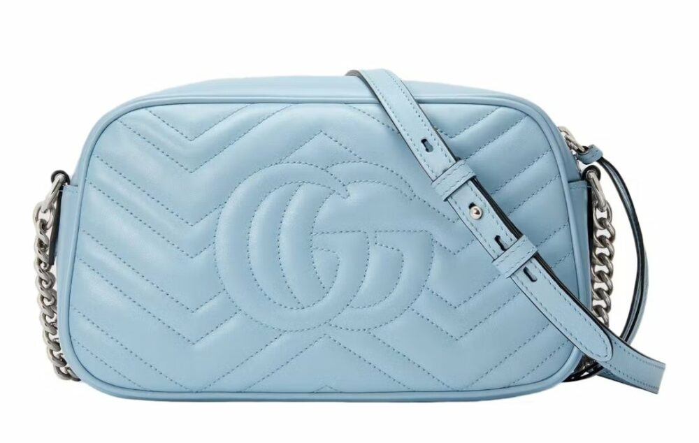 Gucci Marmont Zip Around Shoulder Bag  Azzurra  ** - immagine 2