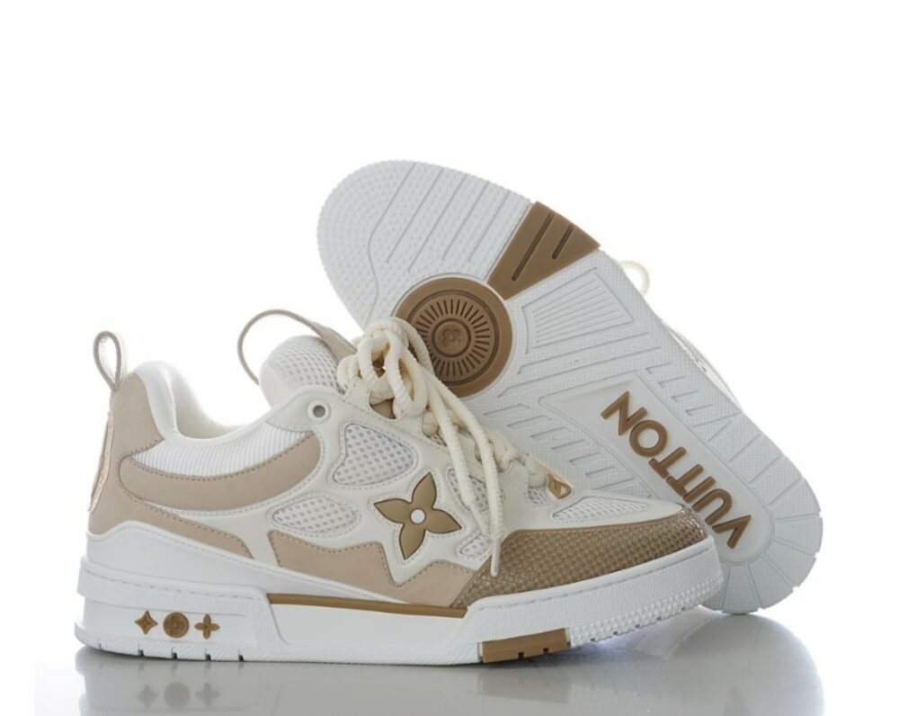 Sneakers LV Skate bianca e beige *