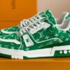 Sneakers LV Trainer Green logo White * - immagine 2