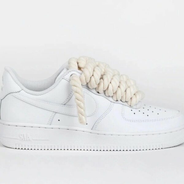 Sneakers Air Force 1 bianche lacci corda *