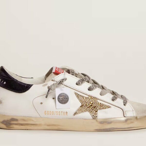 Sneakers Superstar retro nero e stella Gold